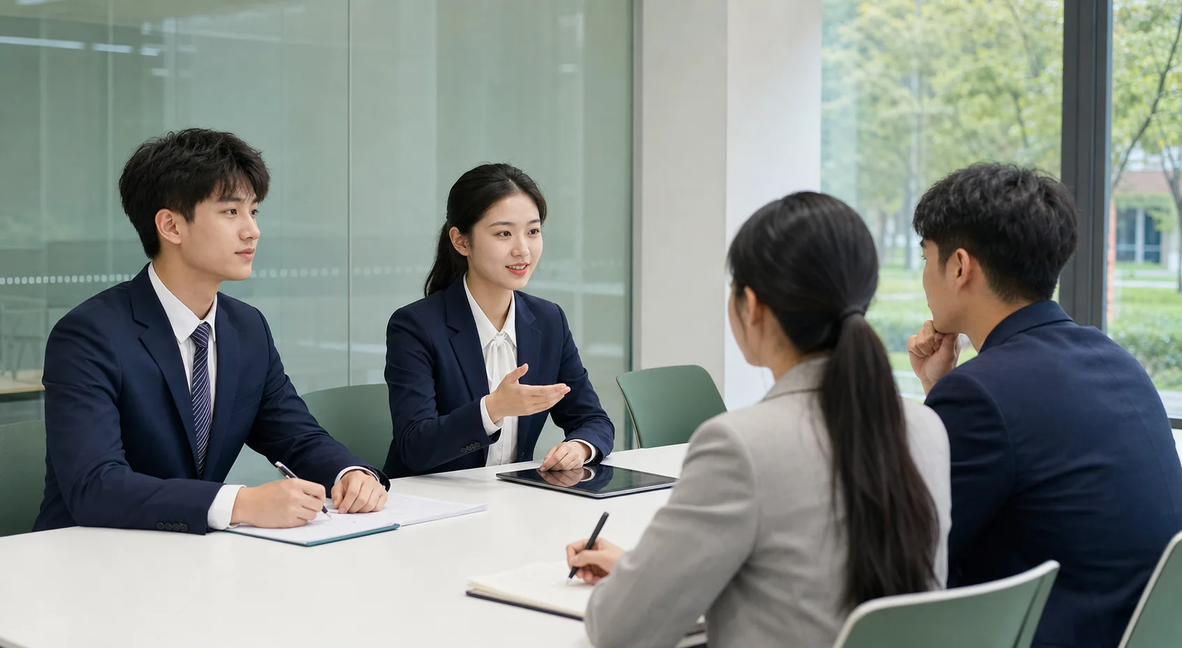 中国学生参加央国企结构化面试训练