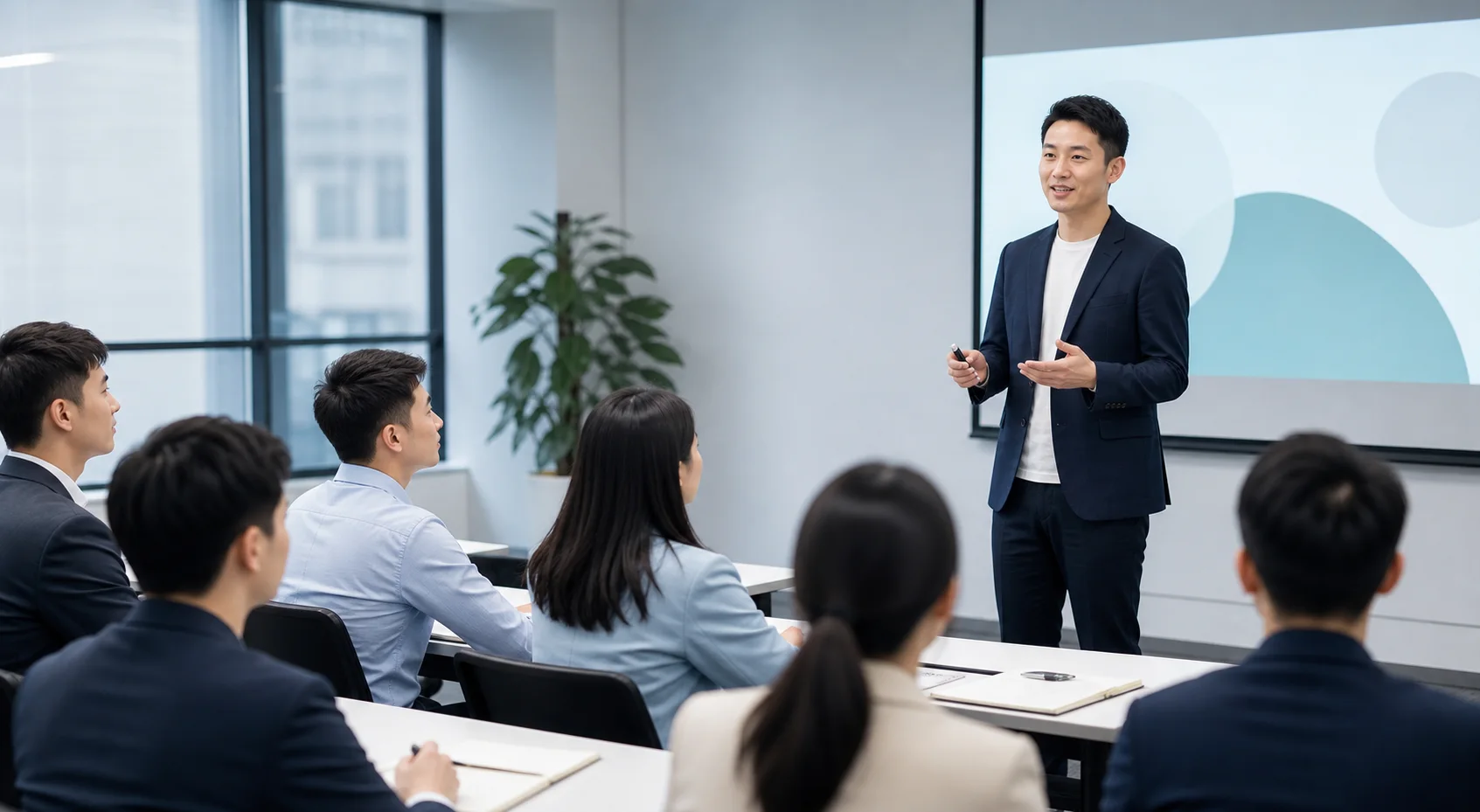 中国青年职场人在企业培训室学习